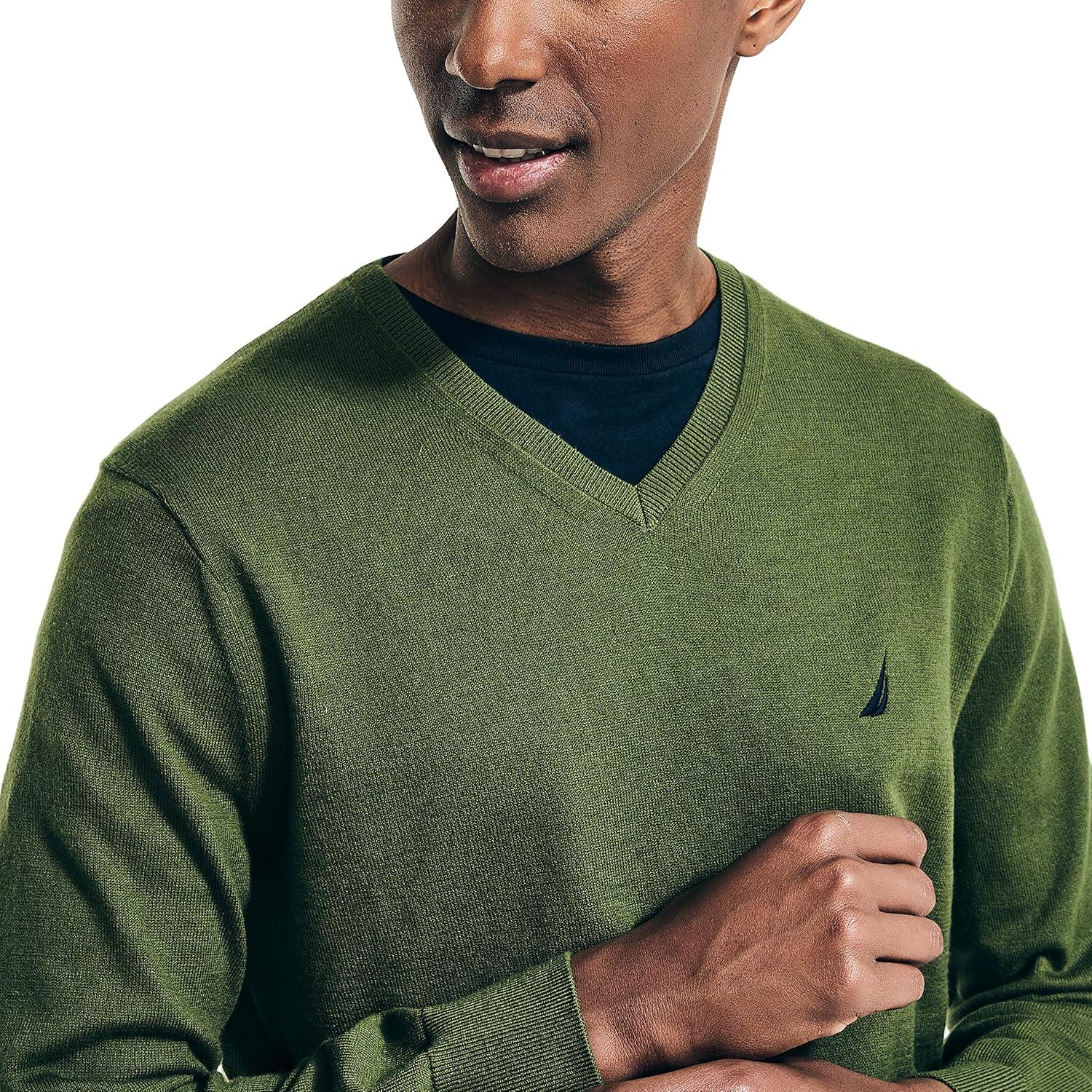imageNautica Mens Nautica Navtech VNeck SweaterChive