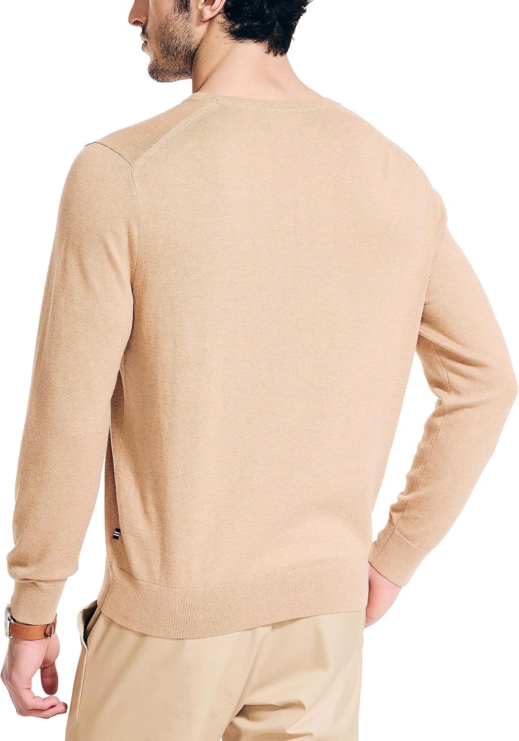 imageNautica Mens Nautica Navtech VNeck SweaterCoastal Camel Heather