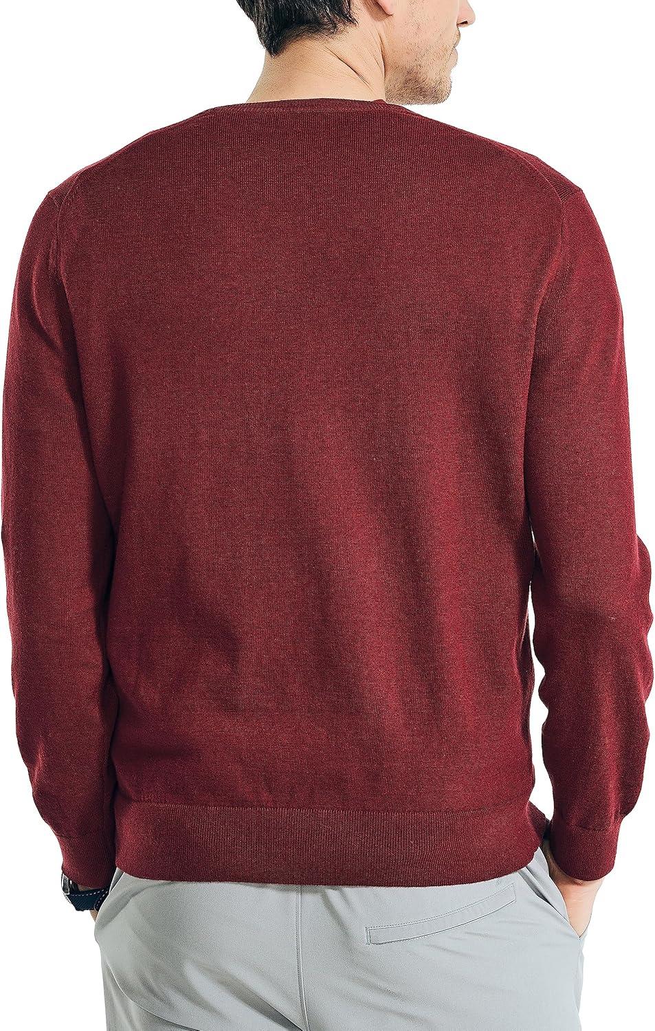 imageNautica Mens Nautica Navtech VNeck SweaterDeep Crimson