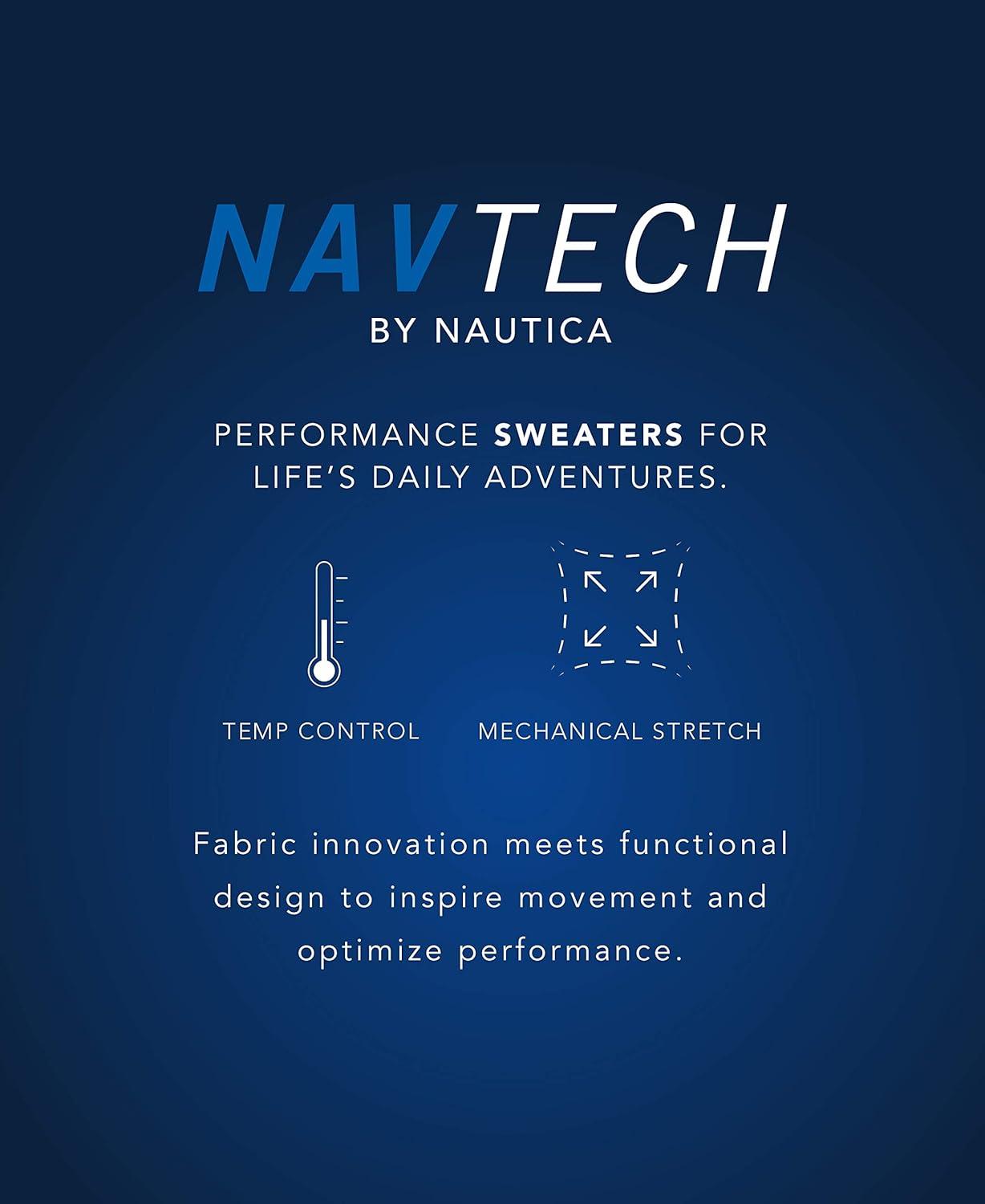 imageNautica Mens Nautica Navtech VNeck SweaterGrey Heather