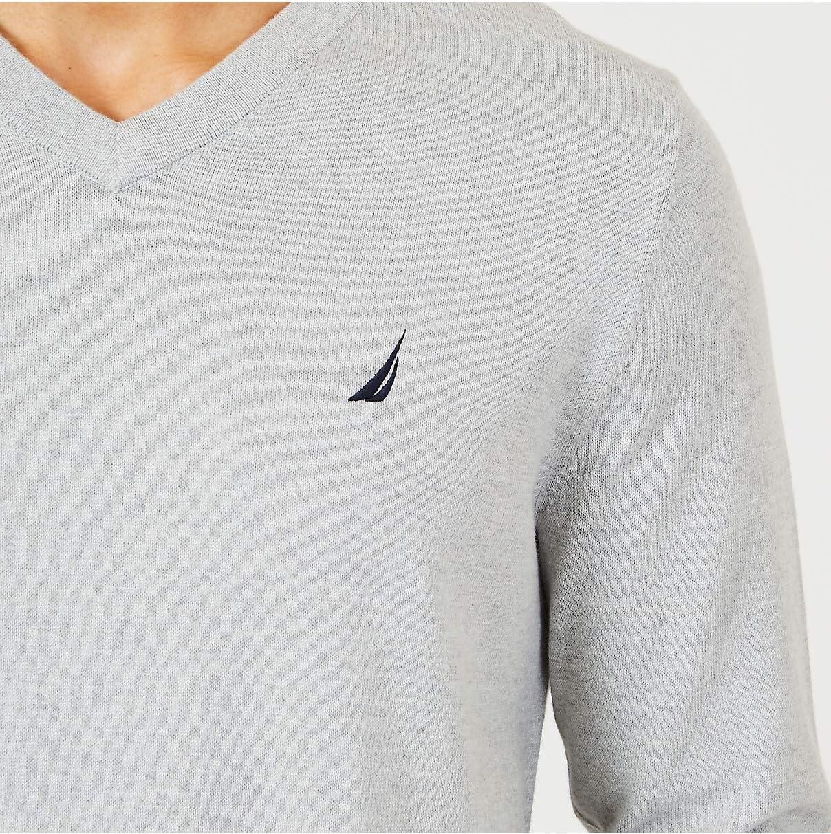 imageNautica Mens Nautica Navtech VNeck SweaterGrey Heather