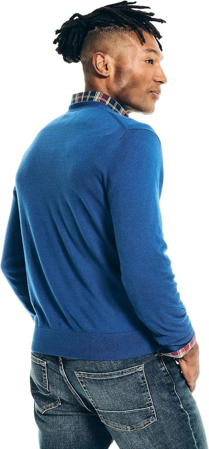 imageNautica Mens Nautica Navtech VNeck SweaterLimoges Blue