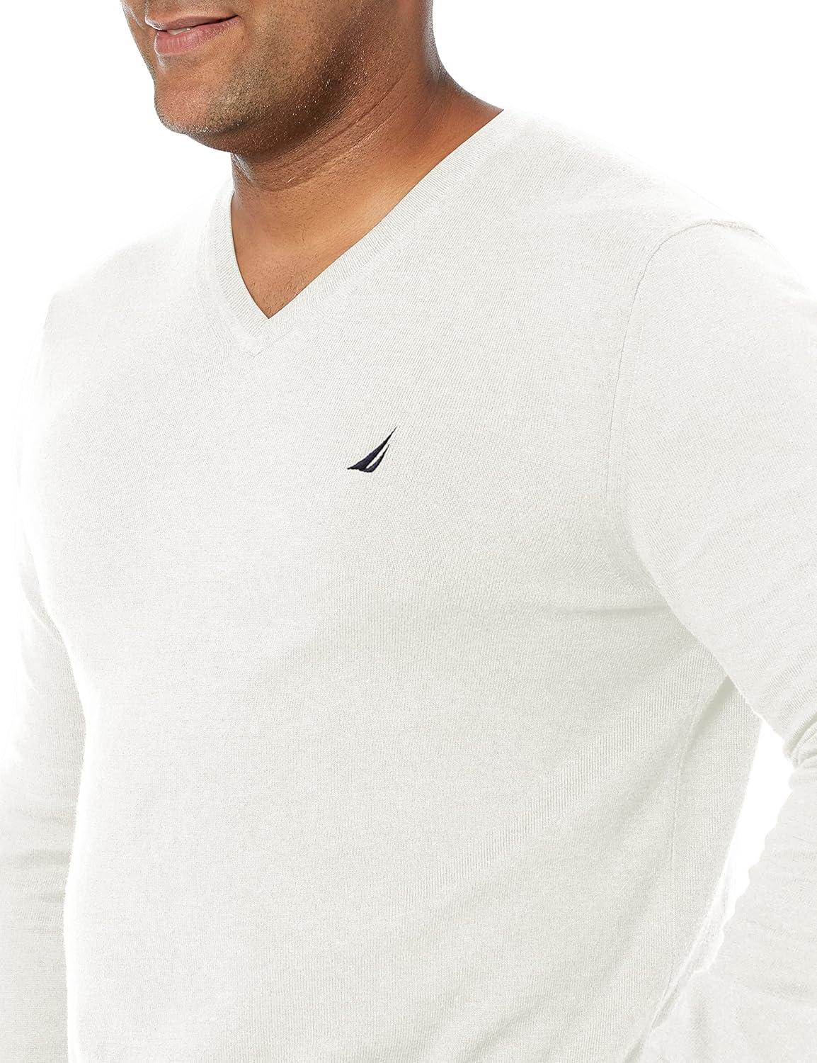 imageNautica Mens Nautica Navtech VNeck SweaterMarshmallow