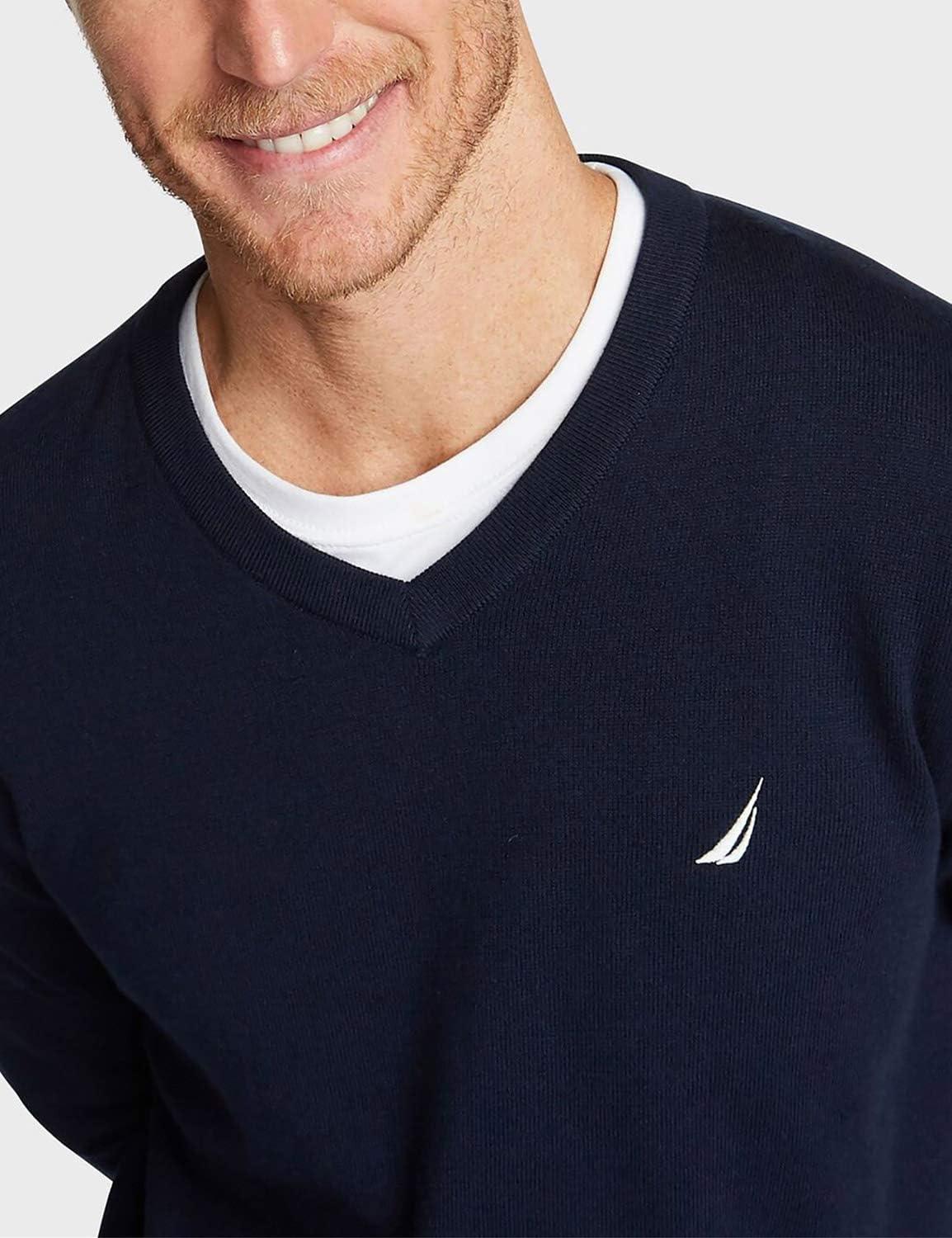 imageNautica Mens Nautica Navtech VNeck SweaterNavy