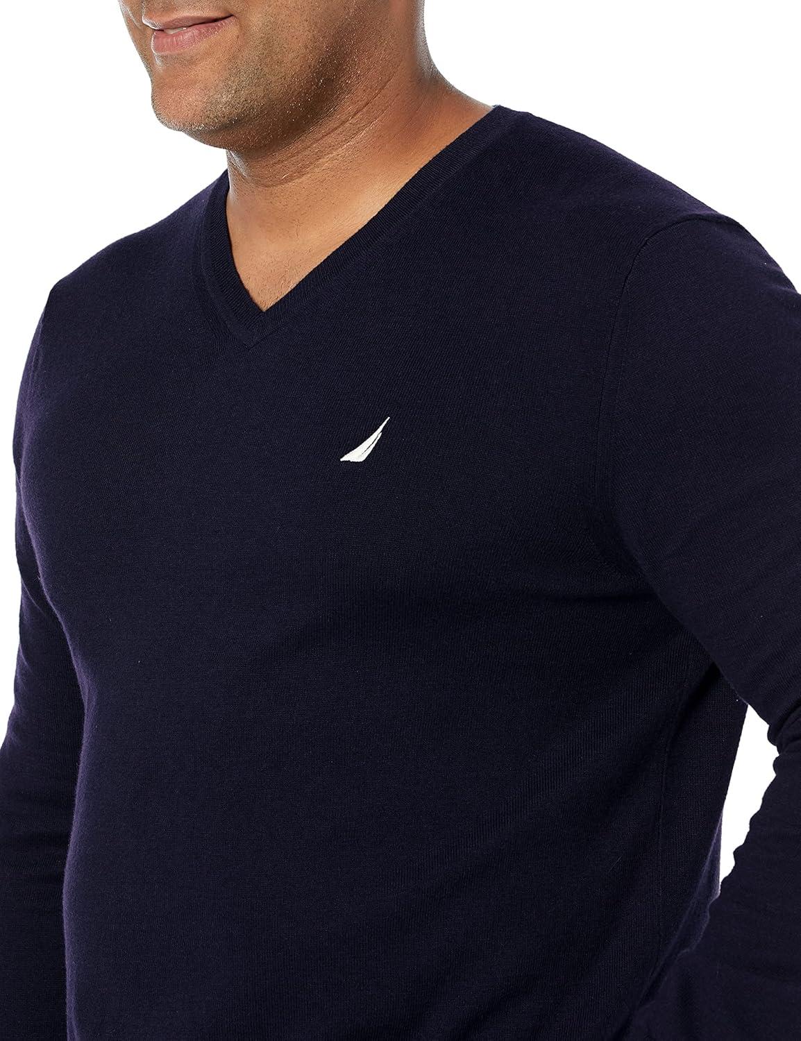 imageNautica Mens Nautica Navtech VNeck SweaterNavy