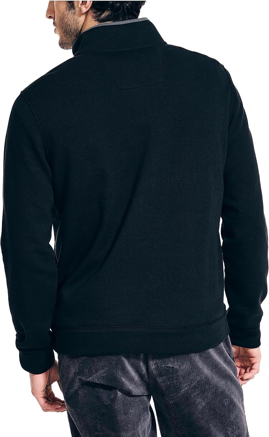 imageNautica Mens Nautica Quarterzip SweatshirtTrue Black