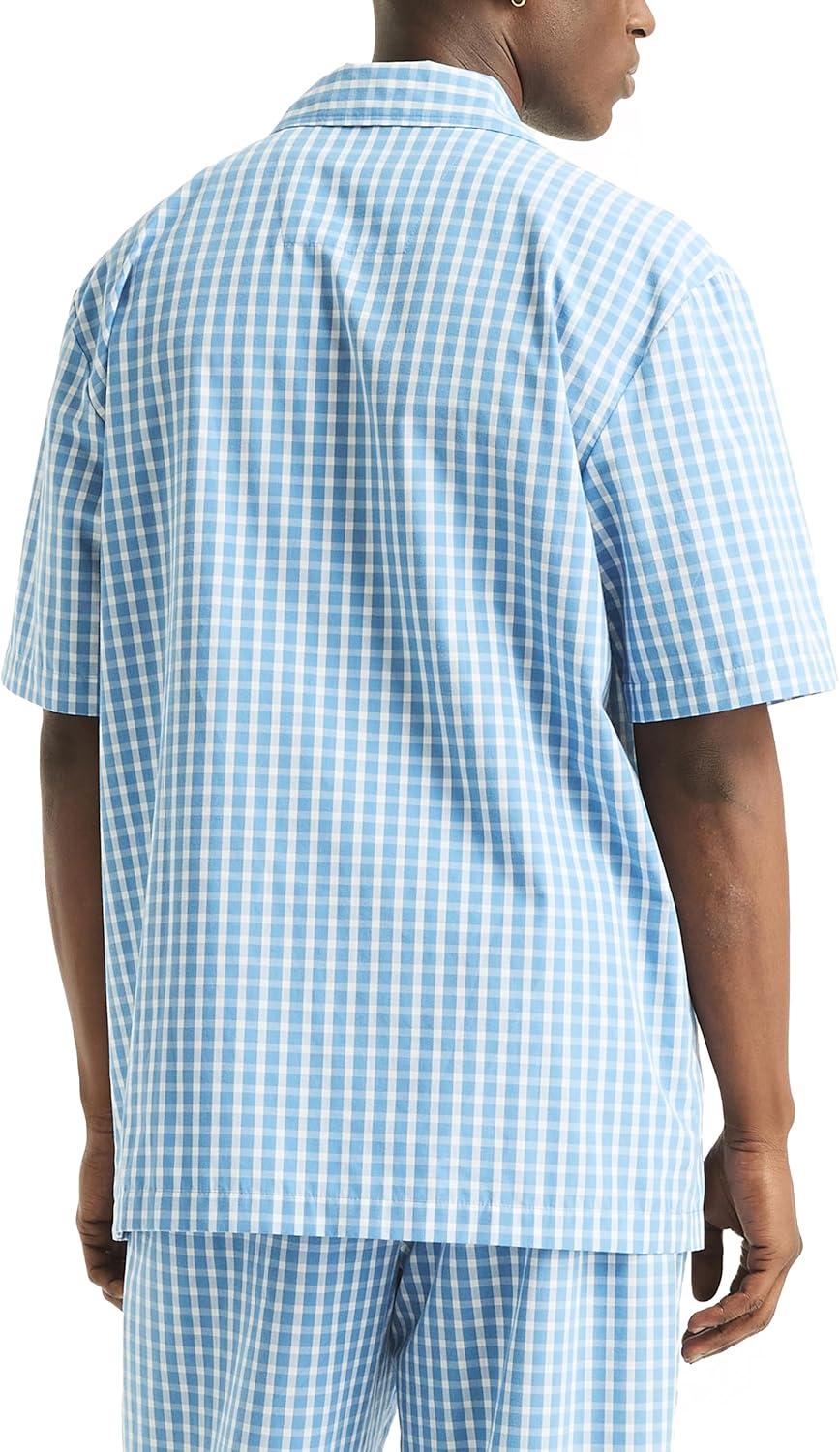 imageNautica Mens Nautica Sustainably Crafted Plaid Camp Sleep ShirtBlue Yonder
