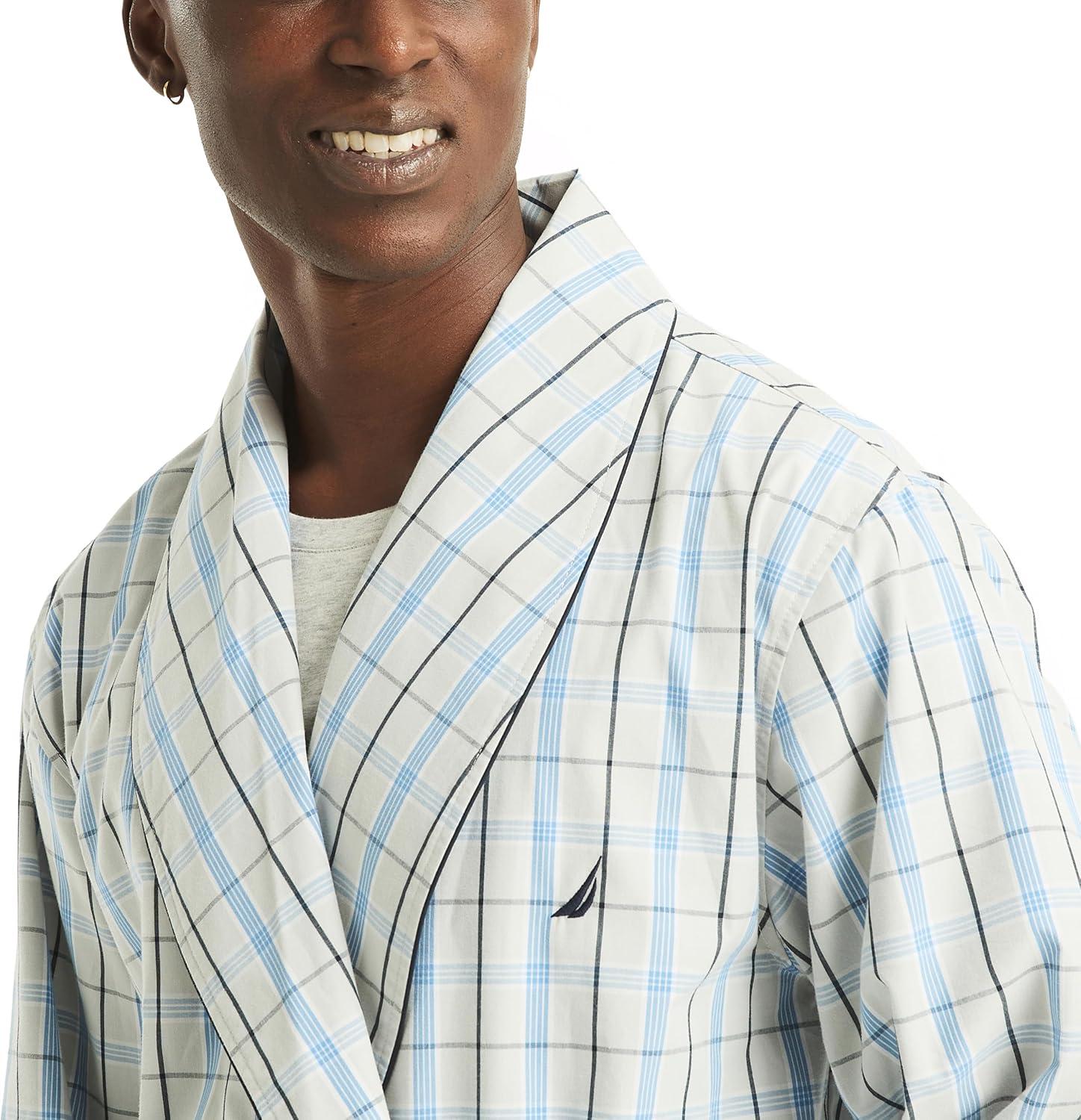 imageNautica Mens Nautica Sustainably Crafted Plaid RobeHigh Rise