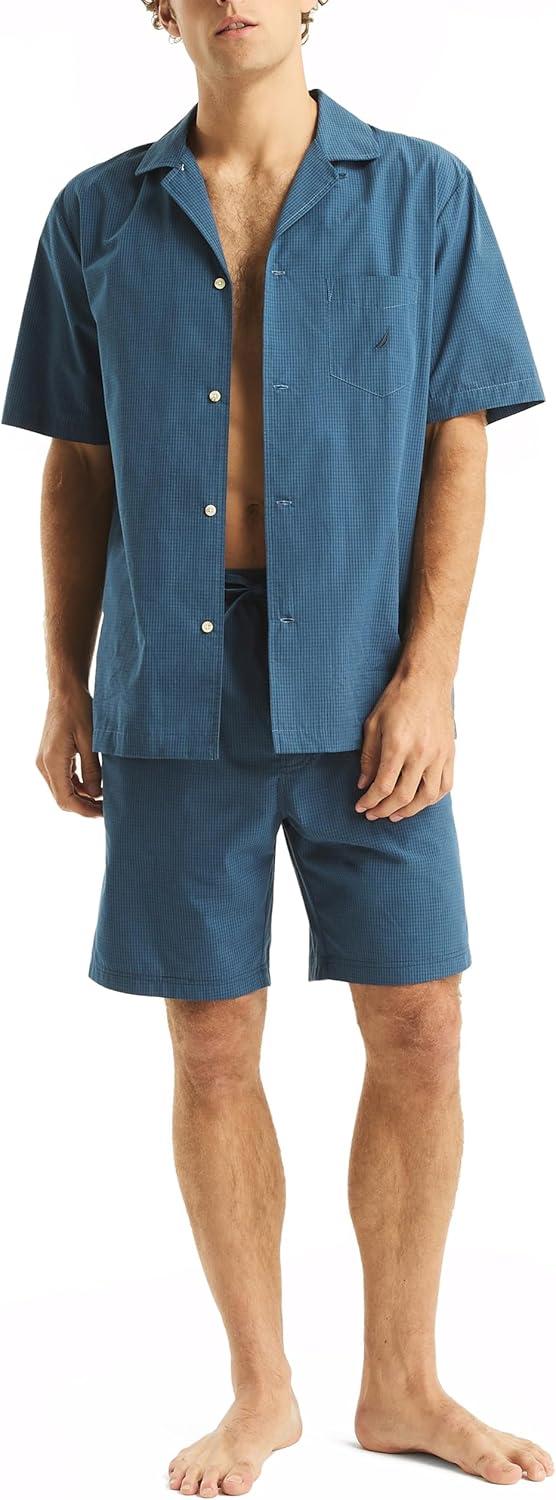 imageNautica Mens Nautica Sustainably Crafted Poplin Sleep ShortEnsign Blue