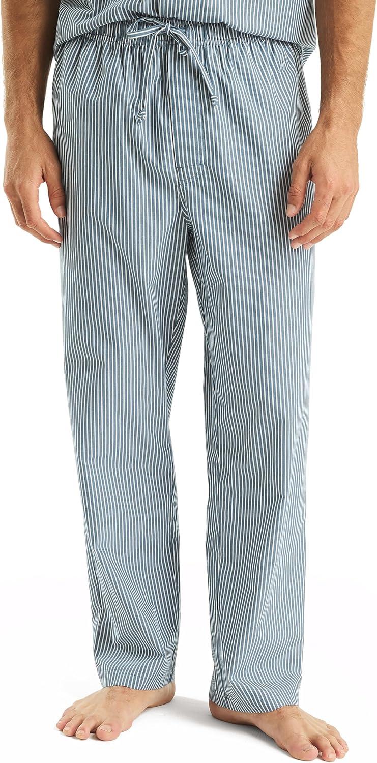 imageNautica Mens Nautica Sustainably Crafted Striped Poplin Sleep PantEnsign Blue