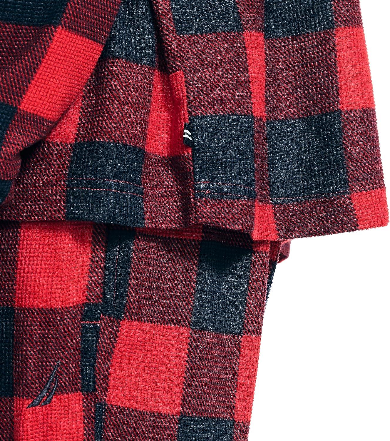 imageNautica Mens Nautica Waffle Buffalo Plaid Pajama Pant SetNautica Red