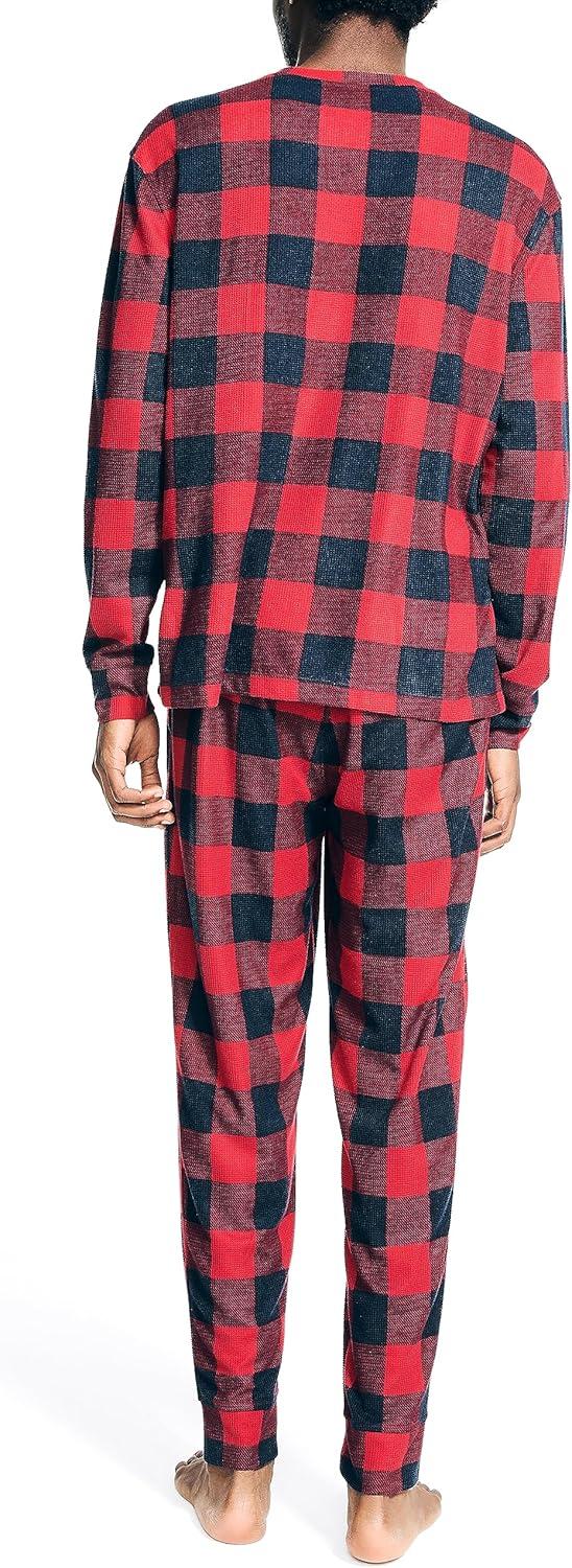 imageNautica Mens Nautica Waffle Buffalo Plaid Pajama Pant SetNautica Red