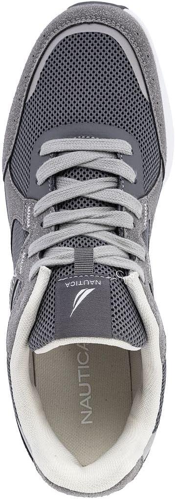 imageNautica Mens Running Sneakers Sport Fashion LaceUp Athletic Soft Shoes for Gym Tennis Men Cushioned Breathable Lightweight amp ComfortableCharcoal Grey