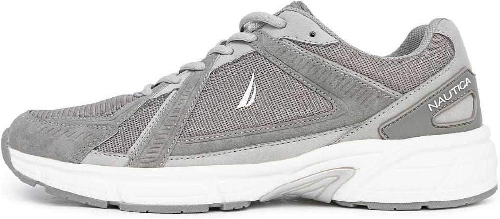 imageNautica Mens Running Sneakers Sport Fashion LaceUp Athletic Soft Shoes for Gym Tennis Men Cushioned Breathable Lightweight amp ComfortableGrey Tonal