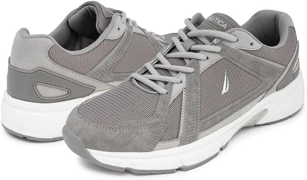 imageNautica Mens Running Sneakers Sport Fashion LaceUp Athletic Soft Shoes for Gym Tennis Men Cushioned Breathable Lightweight amp ComfortableGrey Tonal