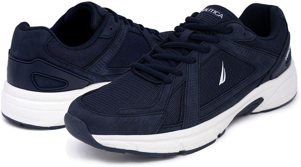 imageNautica Mens Running Sneakers Sport Fashion LaceUp Athletic Soft Shoes for Gym Tennis Men Cushioned Breathable Lightweight amp ComfortableNavy