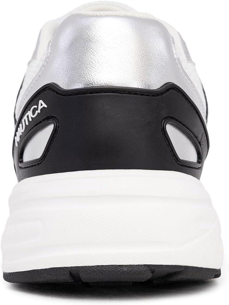 imageNautica Mens Running Sneakers Sport Fashion LaceUp Athletic Soft Shoes for Gym Tennis Men Cushioned Breathable Lightweight amp ComfortableWhite Metallic