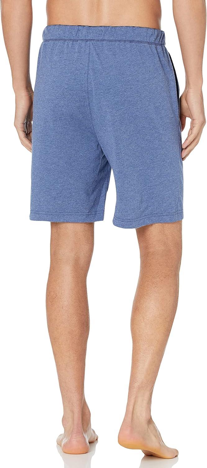 imageNautica Mens Soft Knit Elastic Waistband Sleep Lounge ShortBlue Indigo Heather