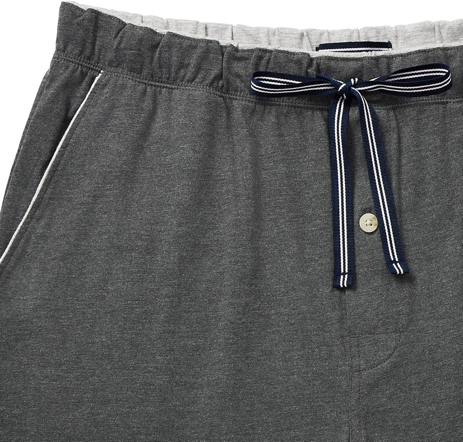 imageNautica Mens Soft Knit Elastic Waistband Sleep Lounge ShortCharcoal Heather