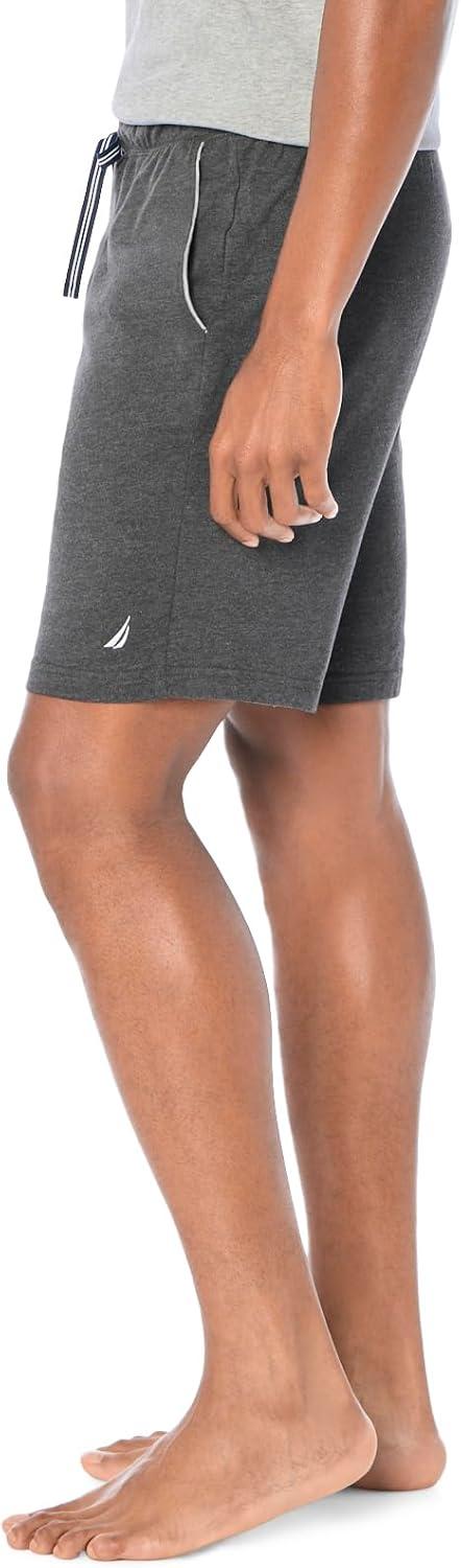 imageNautica Mens Soft Knit Elastic Waistband Sleep Lounge ShortCharcoal Heather