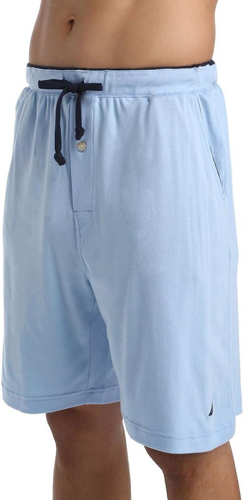 imageNautica Mens Soft Knit Elastic Waistband Sleep Lounge ShortGrey Heather
