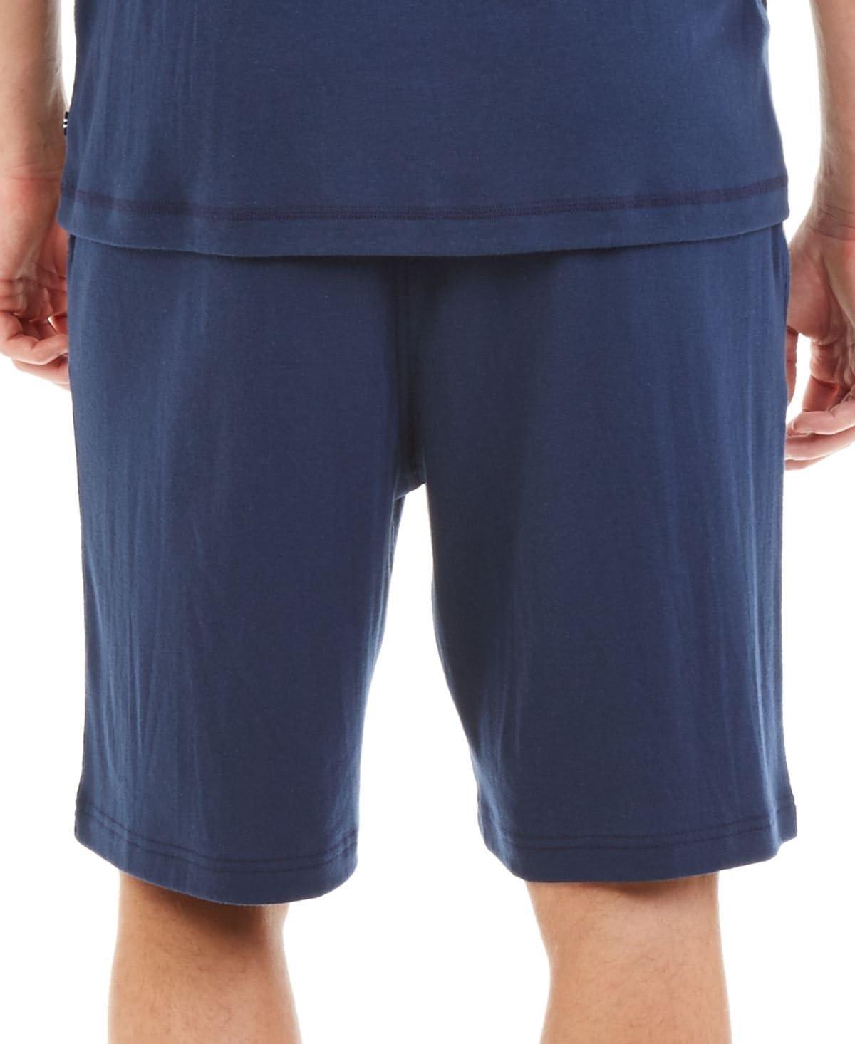 imageNautica Mens Soft Knit Elastic Waistband Sleep Lounge ShortNavy