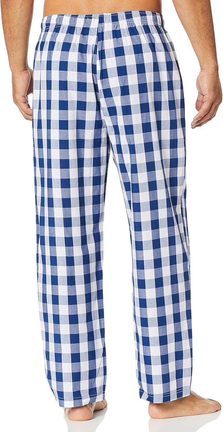 imageNautica Mens Soft Woven 100 Cotton Elastic Waistband Sleep Pajama PantBlue Depths