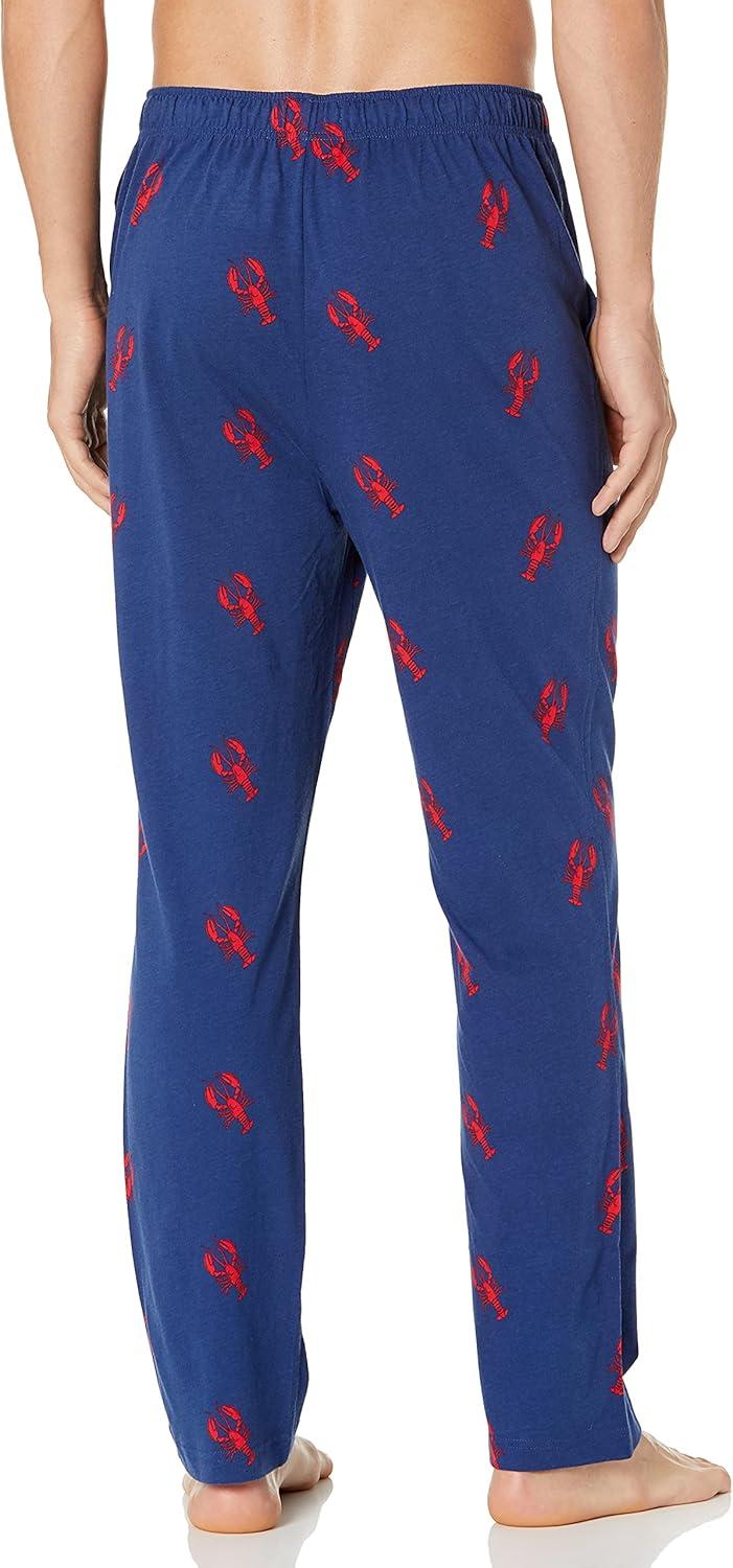 imageNautica Mens Soft Woven 100 Cotton Elastic Waistband Sleep Pajama PantBlue Lobster