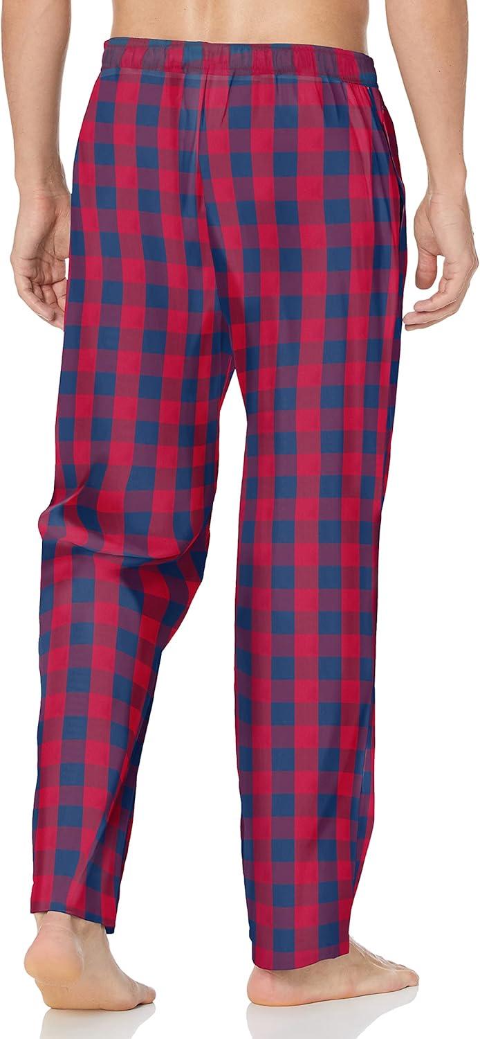 imageNautica Mens Soft Woven 100 Cotton Elastic Waistband Sleep Pajama PantNautica Red