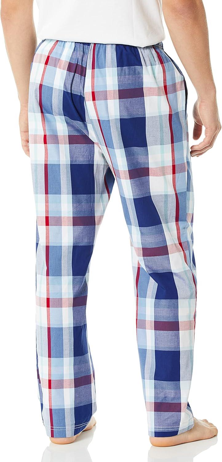 imageNautica Mens Soft Woven 100 Cotton Elastic Waistband Sleep Pajama PantSailboat Blue