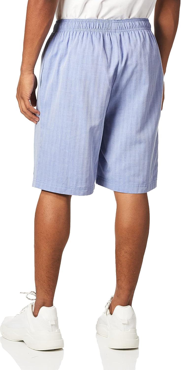 imageNautica Mens Soft Woven 100 Cotton Elastic Waistband Sleep Pajama ShortBlue Bone