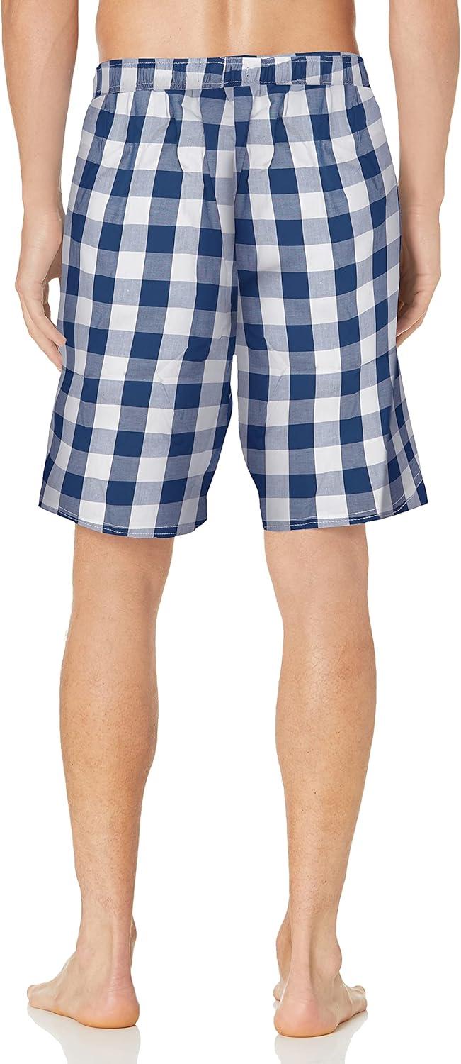 imageNautica Mens Soft Woven 100 Cotton Elastic Waistband Sleep Pajama ShortBlue Depths