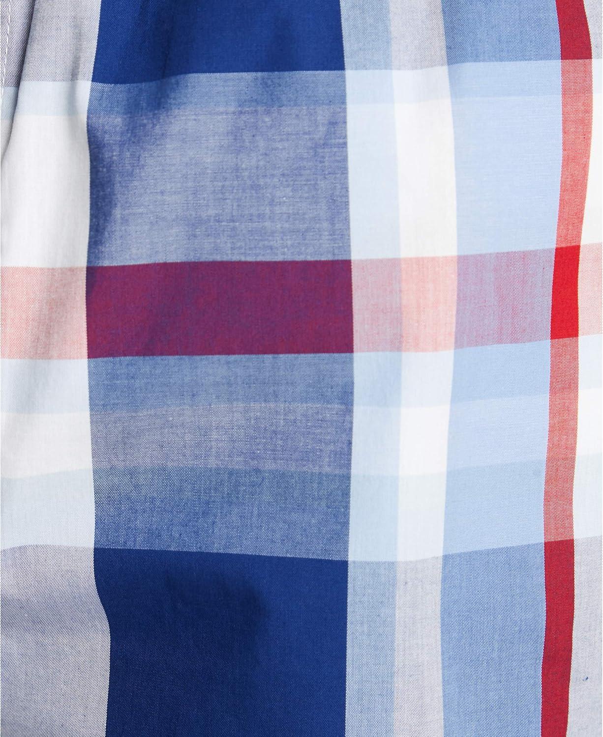 imageNautica Mens Soft Woven 100 Cotton Elastic Waistband Sleep Pajama ShortDeep Blue