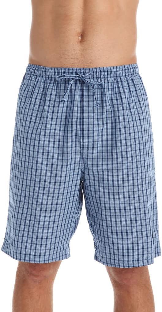 imageNautica Mens Soft Woven 100 Cotton Elastic Waistband Sleep Pajama ShortFrench Blue