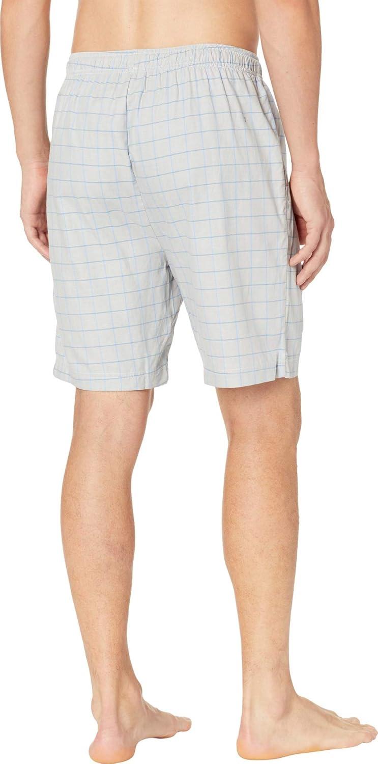 imageNautica Mens Soft Woven 100 Cotton Elastic Waistband Sleep Pajama ShortNeutral Grey