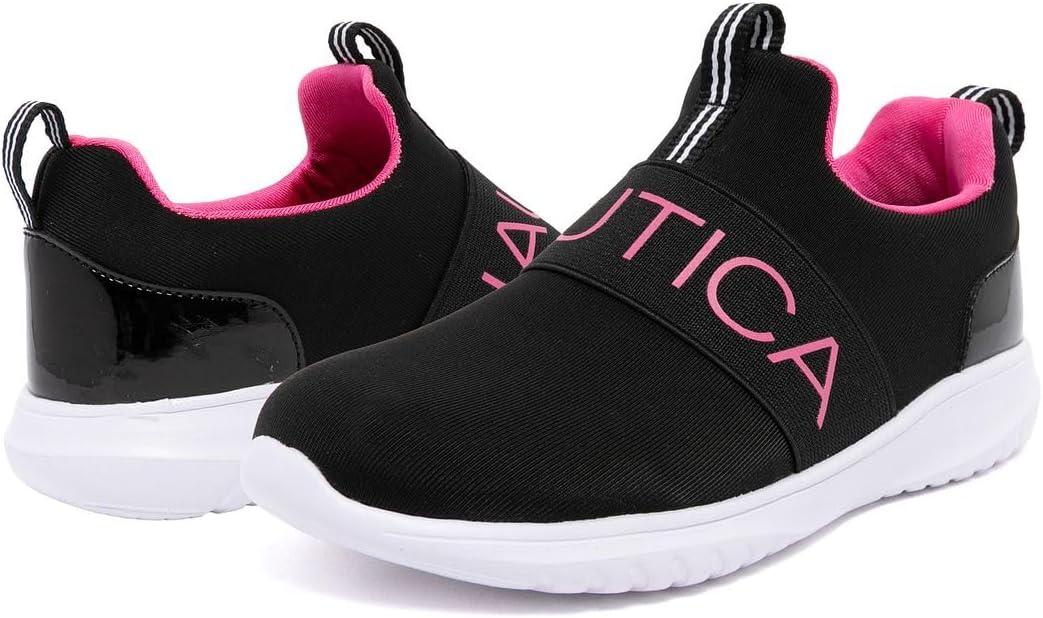 imageNautica Youth Girls SlipOn Athletic Sneakers Stylish Running and Tennis Shoes for Little and Big KidsBlack