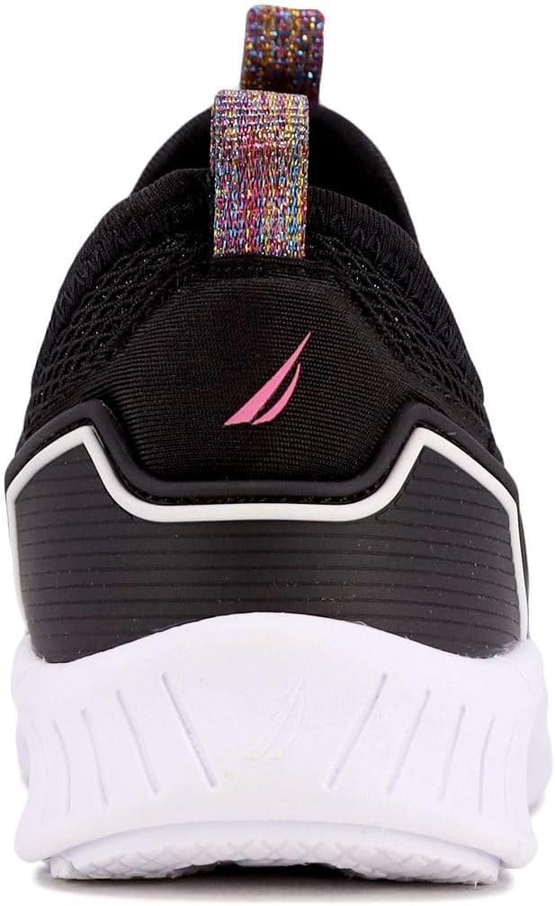 imageNautica Youth Girls SlipOn Athletic Sneakers Stylish Running and Tennis Shoes for Little and Big KidsBlack Glitter Mesh