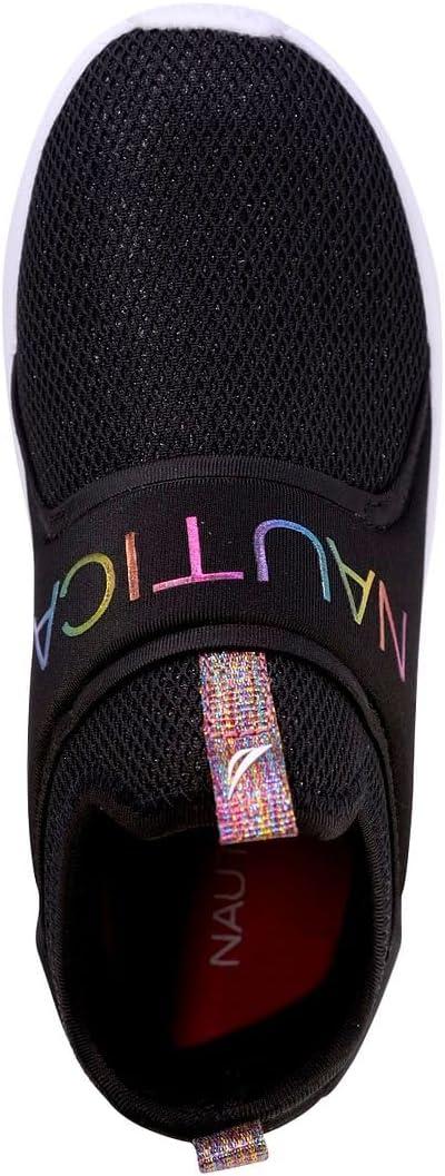 imageNautica Youth Girls SlipOn Athletic Sneakers Stylish Running and Tennis Shoes for Little and Big KidsBlack Glitter Mesh