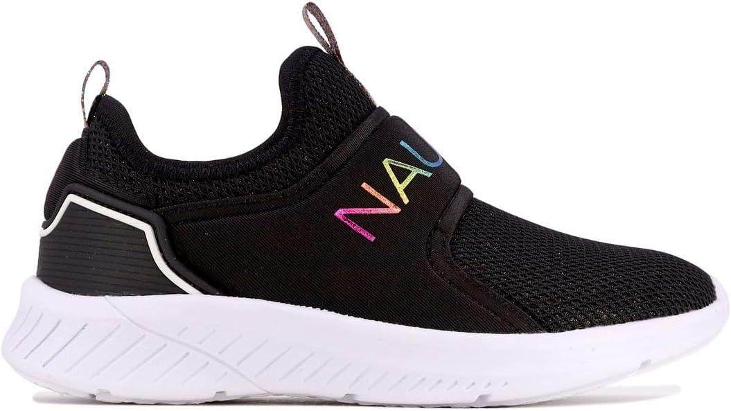 imageNautica Youth Girls SlipOn Athletic Sneakers Stylish Running and Tennis Shoes for Little and Big KidsBlack Glitter Mesh