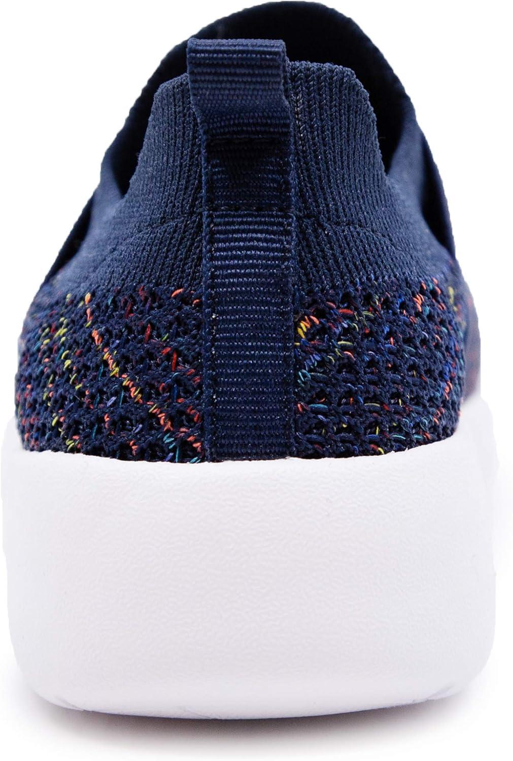 imageNautica Youth Girls SlipOn Athletic Sneakers Stylish Running and Tennis Shoes for Little and Big KidsNavy Rainbow