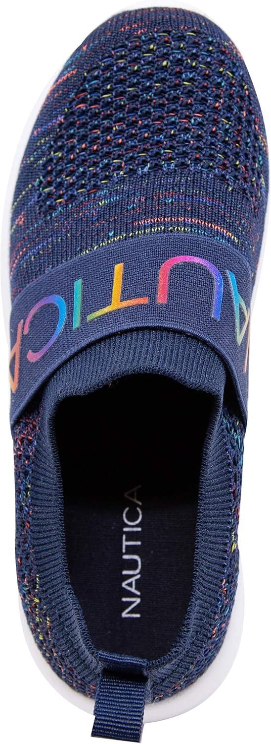 imageNautica Youth Girls SlipOn Athletic Sneakers Stylish Running and Tennis Shoes for Little and Big KidsNavy Rainbow