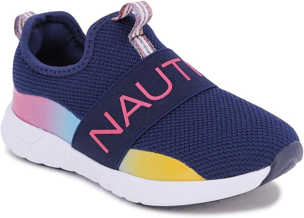 imageNautica Youth Girls SlipOn Athletic Sneakers Stylish Running and Tennis Shoes for Little and Big KidsTuvanavy Rainbow