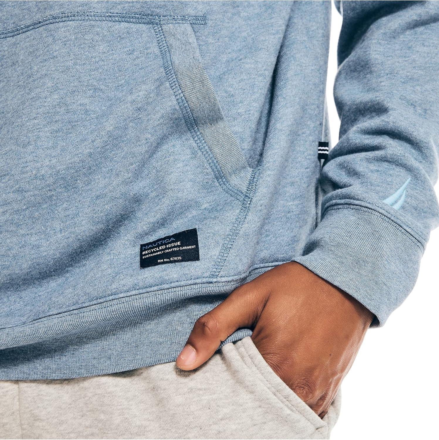 imageNautica mens Nautica Sustainably Crafted Logo HoodieDeep Anchor Heather