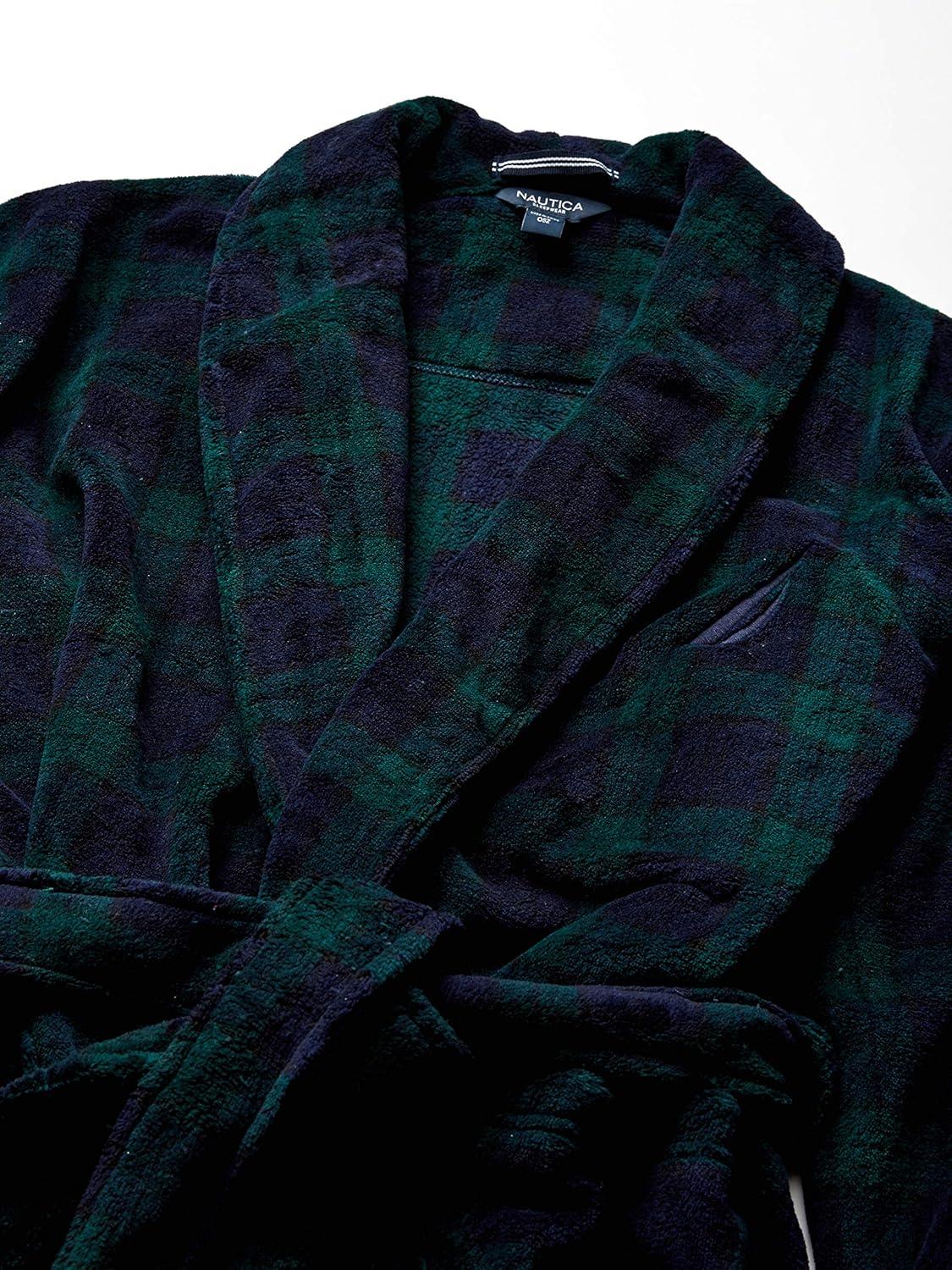 imageNautica tweed plush hooded robeMaritime Navy