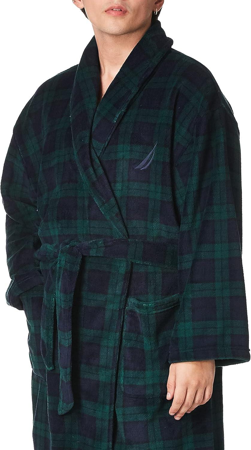 imageNautica tweed plush hooded robeMaritime Navy