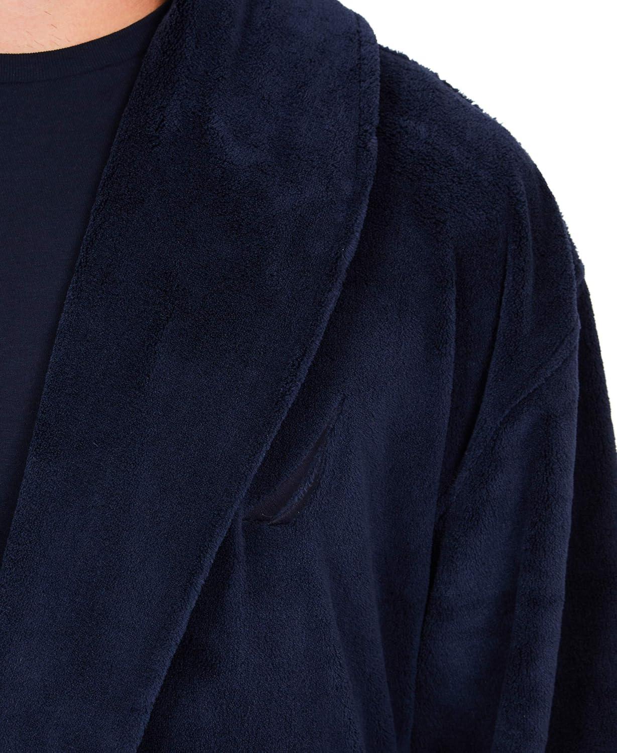 imageNautica tweed plush hooded robeNavy