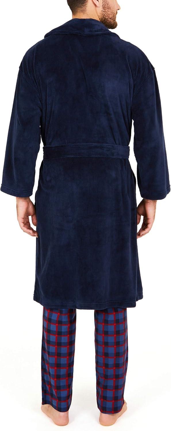 imageNautica tweed plush hooded robeNavy
