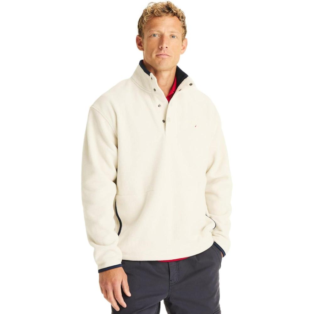 imageNAUTICA mens Solid 14 Zip Fleece SweatshirtThe Nautica Stone