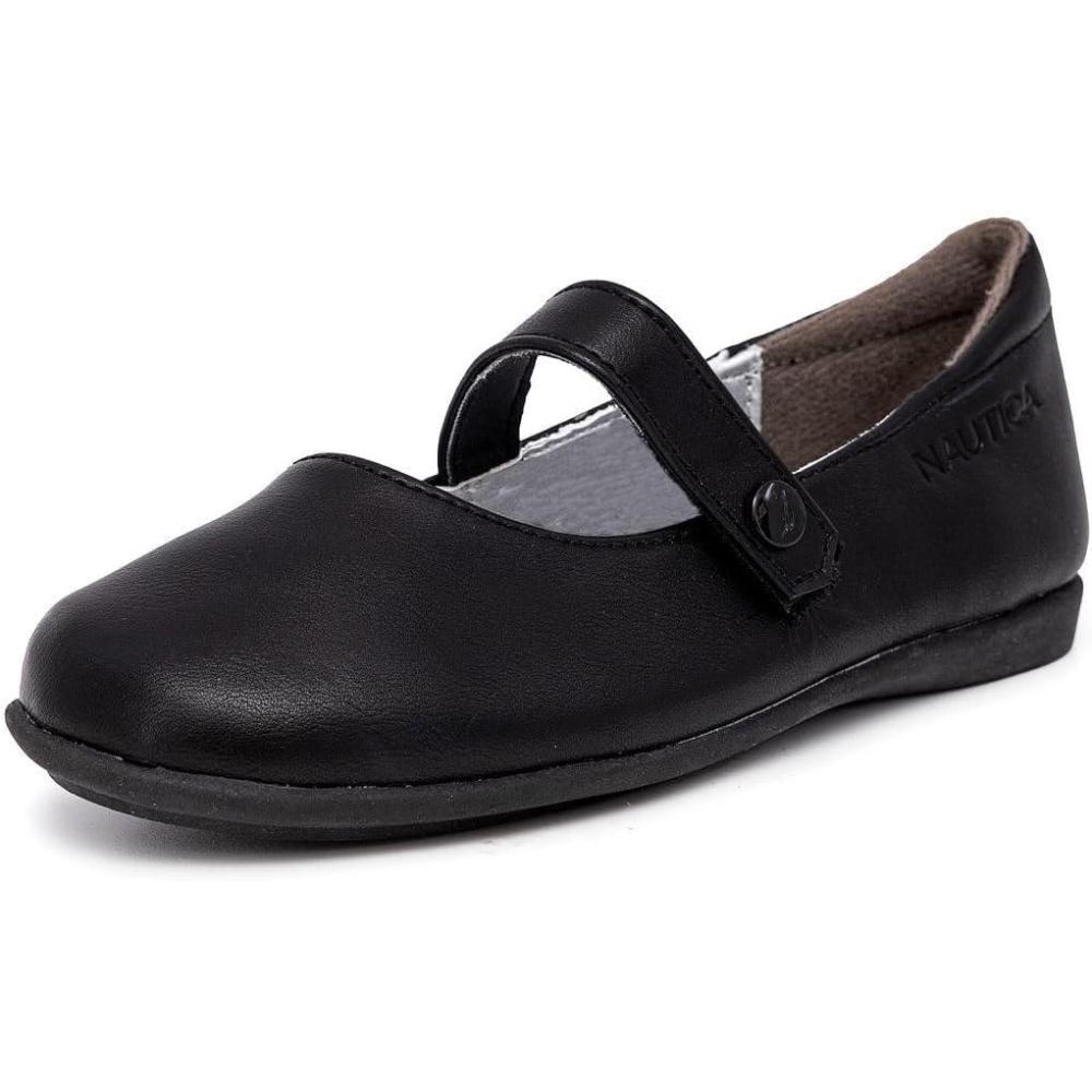 imageNautica Girls Dress Slip On Ballerina Flats  Mary Jane Ballet Fashion Shoes for Toddlers Little Kids and Big Kids  Lightweight amp ComfortableBlack Doane