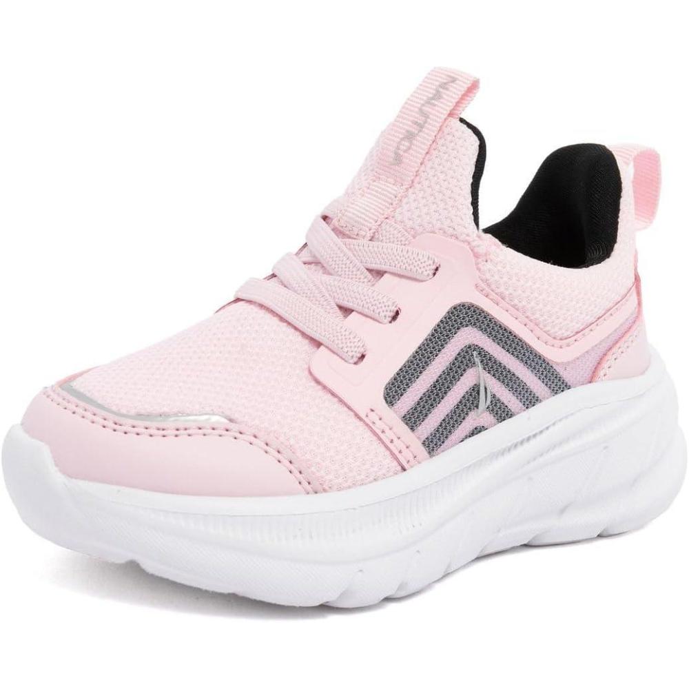 imageNautica Girls SlipOn Sneaker Athletic Running Kids Shoe for Walking Running Tennis and Sports ToddlerLittle KidPink Black Silver